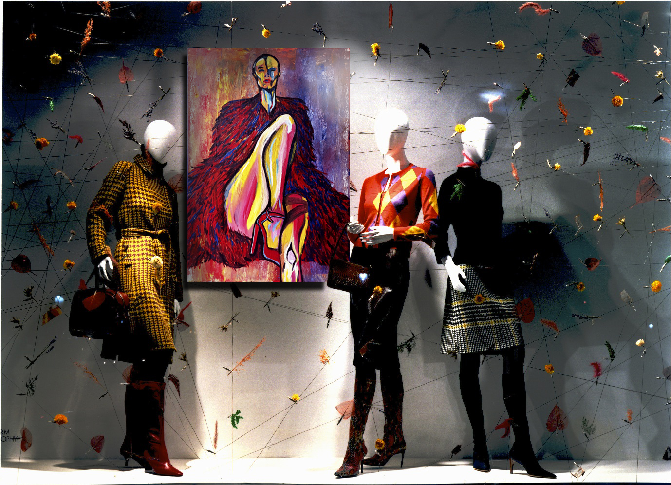 John Kirkpatrick painting on display with fall decor